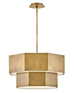 Facet 7-Light LED Convertible Chandelier in Heritage Brass