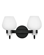 Sylvie 2-Light LED Bathroom Vanity Light in Black