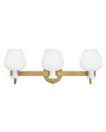 Sylvie 3-Light LED Bathroom Vanity Light in Heritage Brass