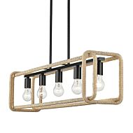 Five Light Linear Pendant by Golden