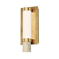 Travertine 2-Light LED Wall Sconce in Travertine with Gold