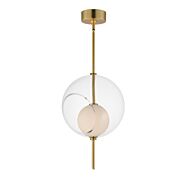 Martini 1-Light LED Pendant in Natural Aged Brass