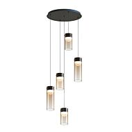 Highball 5-Light LED Pendant in Gunmetal