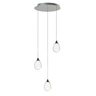 Dewdrop 3-Light LED Pendant in Polished Chrome