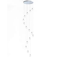 Dewdrop 15-Light LED Pendant in Polished Chrome