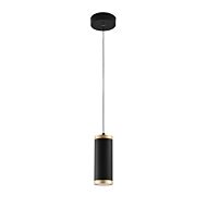 Cuff 1-Light LED Pendant in Black with Gold