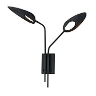 Marsh 2-Light LED Wall Sconce in Black