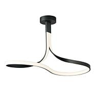 Serpentine 1-Light LED Semi-Flush Mount in Black