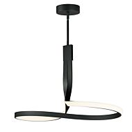 Serpentine 1-Light LED Pendant in Black