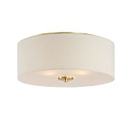 Bongo 3-Light Flush Mount in Natural Aged Brass