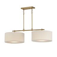 Bongo 2-Light Pendant in Natural Aged Brass