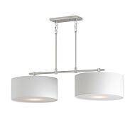 Bongo 2-Light Pendant in Satin Nickel