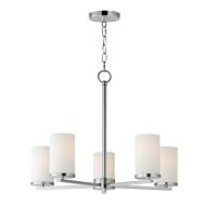 Lateral 5-Light Chandelier in Satin Nickel