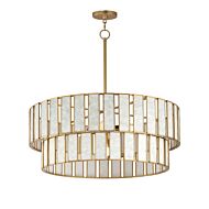 Miramar 6-Light Chandelier in Capiz with Natural Aged Brass