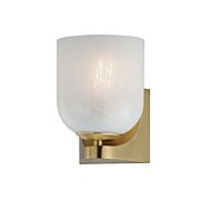 Scoop 1-Light Bathroom Vanity Light in Natural Aged Brass