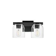 Scoop 2-Light Bathroom Vanity Light in Black