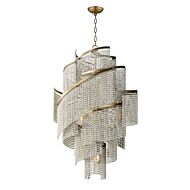 Fontaine 7-Light Chandelier in Golden Silver