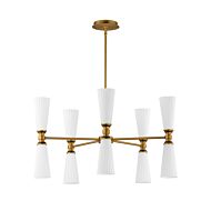 Krevat 10-Light Chandelier in Black with Natural Aged Brass