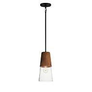 Carpenter 1-Light Mini Pendant in Walnut with Black