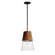 Carpenter 1-Light Mini Pendant in Walnut with Black