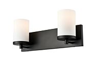 DVI Dieppe 2-Light Bathroom Vanity Light in Ebony