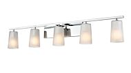 DVI Luca 5-Light Bathroom Vanity Light in Chrome