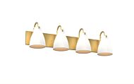 DVI Emma 4-Light Bathroom Vanity Light in Brass