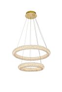 Bowen 2-Light LED Chandelier in Satin Gold