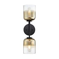 Gatsby 2-Light Wall Sconce in Matte Black