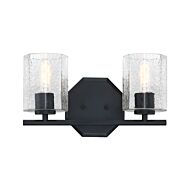 Haven 2-Light Bathroom Vanity Light in Matte Black