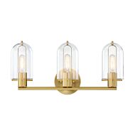 Skylar 3-Light Bathroom Vanity Light in Brushed Gold