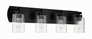 Hendrix 4-Light Bathroom Vanity Light in Flat Black