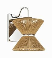 Serena 1-Light Wall Sconce in Chrome with Walnut