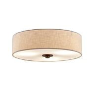 Textile 3-Light Flush-Mount in Bronze / Dark