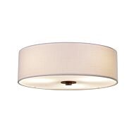 Textile 3-Light Flush-Mount in Bronze / Dark