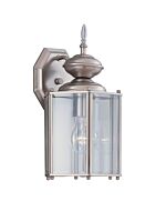 Beveled Glass Lantern 1-Light Wall Lantern in Pewter