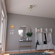 Hunter Jupiter Star Semi-Flush Mount in Brushed Nickel