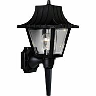 Mansard 1-Light Wall Lantern in Black