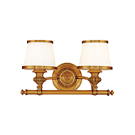 Hudson Valley Milton 2 Light 16 Inch Bathroom Vanity Light in Flemish Brass