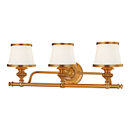 Hudson Valley Milton 3 Light 25 Inch Bathroom Vanity Light in Flemish Brass