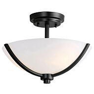 Deven 3-Light Semi-Flush Mount in Black