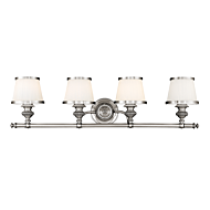 Hudson Valley Milton 4 Light 34 Inch Bathroom Vanity Light in Polished Nickel