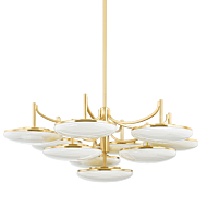 Bregman 10-Light Semi Flush in Aged Brass