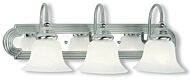 Belmont 3-Light Bathroom Vanity Light in Brushed Nickel w with Polished Chrome