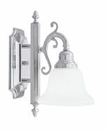 French Regency 1-Light Bathroom Vanity Light in Polished Chrome