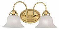 Edgemont 2-Light Bathroom Vanity Light in Polished Brass