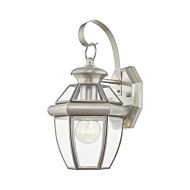 Monterey 1-Light Outdoor Wall Lantern in Brushed Nickel