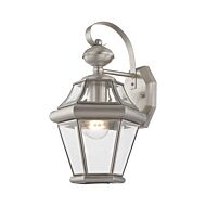 Georgetown 1-Light Outdoor Wall Lantern in Brushed Nickel