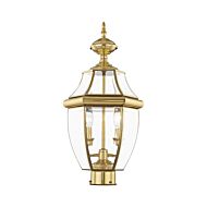 Monterey 2-Light Outdoor Post Lantern in Polished Brass