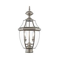 Monterey 2-Light Outdoor Post Lantern in Brushed Nickel